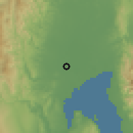 Shaded relief of the 60 km around Alejal, drawn from the GMTED2010 grid