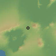 Shaded relief of the 59 km around Bilog-bilog, drawn from the GMTED2010 grid