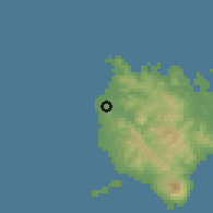 Shaded relief of the 60 km around Boac, drawn from the GMTED2010 grid
