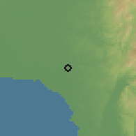 Shaded relief of the 59 km around Bocaue, drawn from the GMTED2010 grid