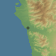 Shaded relief of the 59 km around Botolan, drawn from the GMTED2010 grid