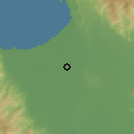 Shaded relief of the 59 km around Buenlag, drawn from the GMTED2010 grid