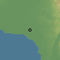 Shaded relief of the 59 km around Bulacan, drawn from the GMTED2010 grid