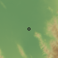Shaded relief of the 60 km around Buluan, drawn from the GMTED2010 grid