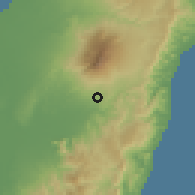 Shaded relief of the 60 km around Cabacungan, drawn from the GMTED2010 grid