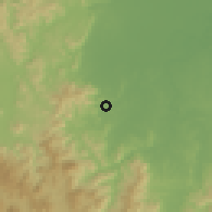 Shaded relief of the 59 km around Cabarroguis, drawn from the GMTED2010 grid