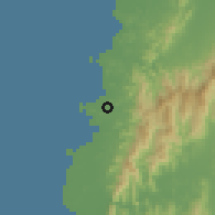 Shaded relief of the 59 km around Cabugao, drawn from the GMTED2010 grid