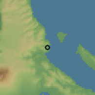 Shaded relief of the 59 km around Cagsiay, drawn from the GMTED2010 grid