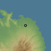 Shaded relief of the 60 km around Calamba, drawn from the GMTED2010 grid