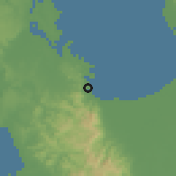 Shaded relief of the 59 km around Agoo, drawn from the GMTED2010 grid