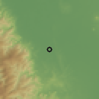 Shaded relief of the 59 km around Camiling, drawn from the GMTED2010 grid