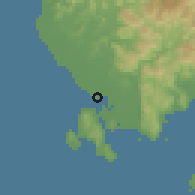 Shaded relief of the 60 km around Caminawit, drawn from the GMTED2010 grid