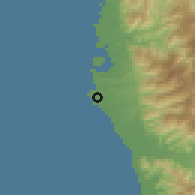 Shaded relief of the 59 km around Amungan, drawn from the GMTED2010 grid