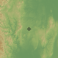 Shaded relief of the 60 km around Andap, drawn from the GMTED2010 grid