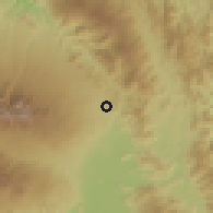 Shaded relief of the 60 km around Casisang, drawn from the GMTED2010 grid