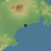 Shaded relief of the 59 km around Castañas, drawn from the GMTED2010 grid