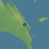 Shaded relief of the 60 km around Cataingan, drawn from the GMTED2010 grid