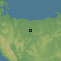 Shaded relief of the 60 km around Catarman, drawn from the GMTED2010 grid