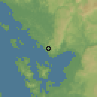 Shaded relief of the 60 km around Catbalogan, drawn from the GMTED2010 grid