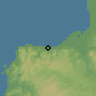 Shaded relief of the 60 km around Cauayan, drawn from the GMTED2010 grid