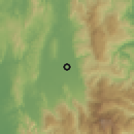 Shaded relief of the 60 km around Compostela, drawn from the GMTED2010 grid