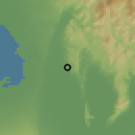 Shaded relief of the 59 km around Angono, drawn from the GMTED2010 grid