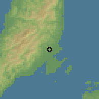 Shaded relief of the 60 km around Consolacion, drawn from the GMTED2010 grid
