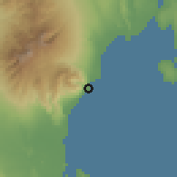 Shaded relief of the 60 km around Coronon, drawn from the GMTED2010 grid