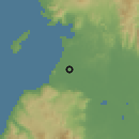Shaded relief of the 60 km around Cotabato, drawn from the GMTED2010 grid