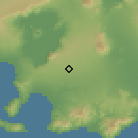 Shaded relief of the 59 km around Cuenca, drawn from the GMTED2010 grid