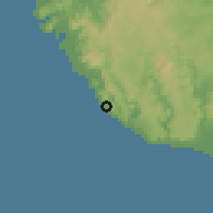 Shaded relief of the 60 km around Culipapa, drawn from the GMTED2010 grid