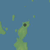 Shaded relief of the 60 km around Daanbantayan, drawn from the GMTED2010 grid