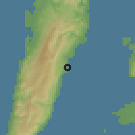Shaded relief of the 60 km around Dalaguete, drawn from the GMTED2010 grid