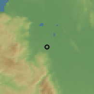 Shaded relief of the 60 km around Dalican, drawn from the GMTED2010 grid