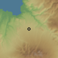 Shaded relief of the 60 km around Damilag, drawn from the GMTED2010 grid