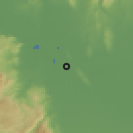 Shaded relief of the 60 km around Datu Piang, drawn from the GMTED2010 grid
