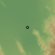 Shaded relief of the 60 km around Digal, drawn from the GMTED2010 grid