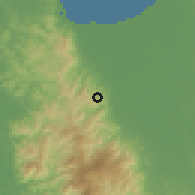 Shaded relief of the 59 km around Aguilar, drawn from the GMTED2010 grid