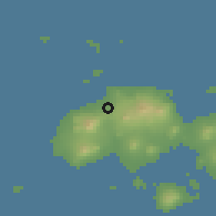 Shaded relief of the 60 km around Anuling, drawn from the GMTED2010 grid