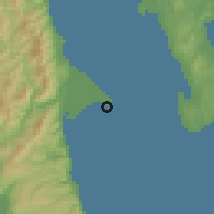 Shaded relief of the 59 km around Dinahican, drawn from the GMTED2010 grid