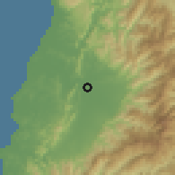 Shaded relief of the 59 km around Dingras, drawn from the GMTED2010 grid