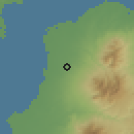 Shaded relief of the 60 km around Dos Hermanas, drawn from the GMTED2010 grid