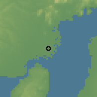 Shaded relief of the 60 km around Dumangas, drawn from the GMTED2010 grid
