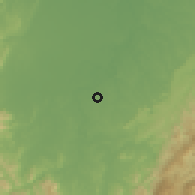 Shaded relief of the 59 km around Echague, drawn from the GMTED2010 grid