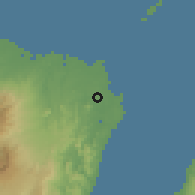 Shaded relief of the 60 km around Escalante, drawn from the GMTED2010 grid