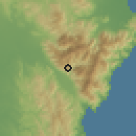 Shaded relief of the 59 km around Gabaldon, drawn from the GMTED2010 grid