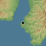 Shaded relief of the 60 km around Glan, drawn from the GMTED2010 grid