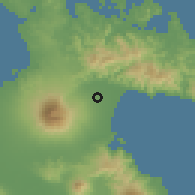 Shaded relief of the 59 km around Goa, drawn from the GMTED2010 grid