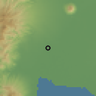 Shaded relief of the 59 km around Guagua, drawn from the GMTED2010 grid
