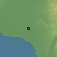 Shaded relief of the 59 km around Guiguinto, drawn from the GMTED2010 grid